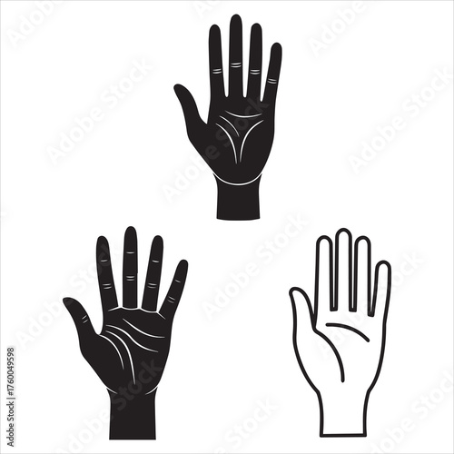 human hand  vector line art