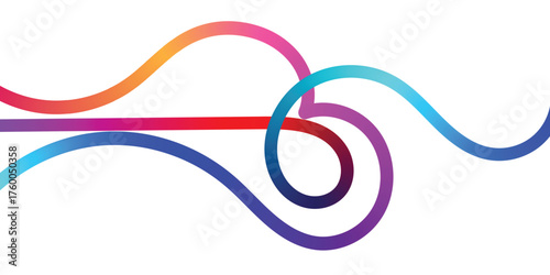 Vibrant Abstract Lines Intertwining on a Black Background. A dynamic image featuring interwoven, colorful lines in various shades of the rainbow against a solid black backdrop.