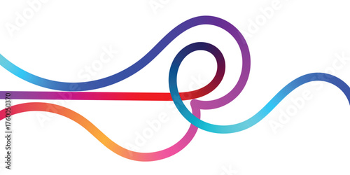 Vibrant Abstract Lines Intertwining on a Black Background. A dynamic image featuring interwoven, colorful lines in various shades of the rainbow against a solid black backdrop.