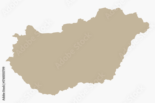 Vector graphic artwork suitable for print and web containing flat detailed map of HUNGARY