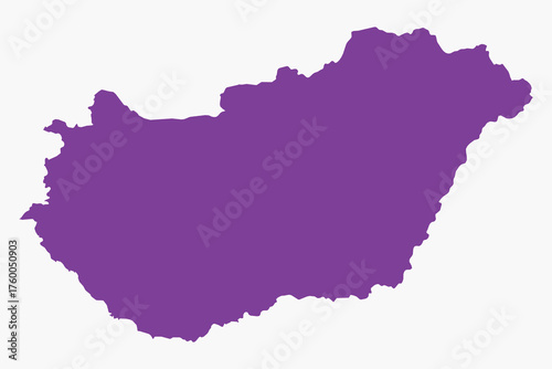 Vector graphic artwork suitable for print and web containing flat detailed map of HUNGARY