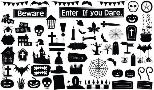 Halloween Beware Stencils: Spooky Pumpkin, Skull, and Spider Web Designs for DIY Party Decor 2025