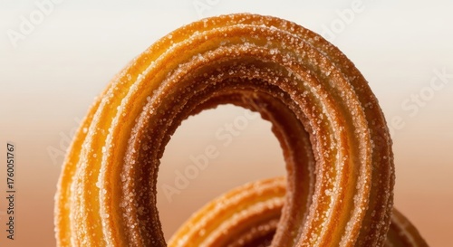Golden swirls a delicious stack of fried churros with sprinkled sugars