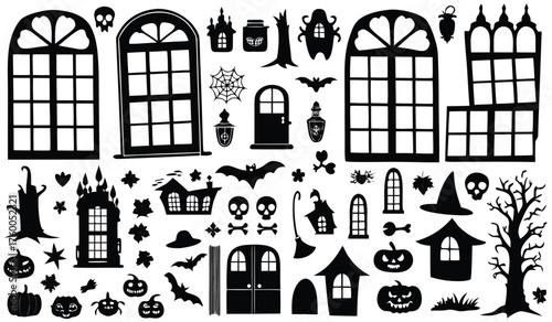 Shop Halloween Wall Decals: Haunted Windows, Houses, Bats, Pumpkins, Spiders, and Skulls for Spooky Decor - Ideal Stickers for Kids' Rooms, Parties, and Creepy Home Themes