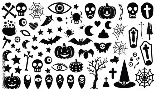 "Halloween 2025 Spooky Silhouette Collection: Pumpkins, Bats, and Skulls for Decor and Crafts | Eerie Art Ideas"