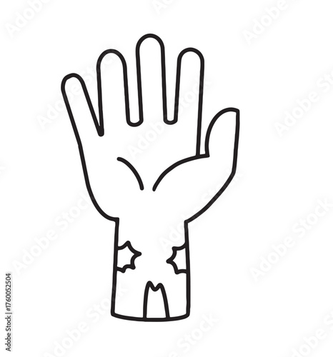 halloween day spoky hand vector illustration