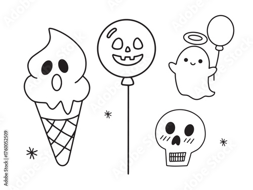Halloween decorations vector illustration