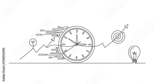 Time management productivity deadline efficiency business growth success strategy planning clock idea concept