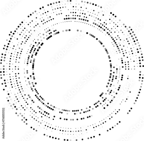 Structured circle design featuring evenly spaced dots forming a balanced and consistent radial layout.
