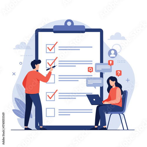 Efficiently completing tasks with a detailed checklist and collaborative input.