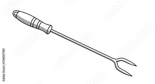 A simple tool for flipping food on a grill.