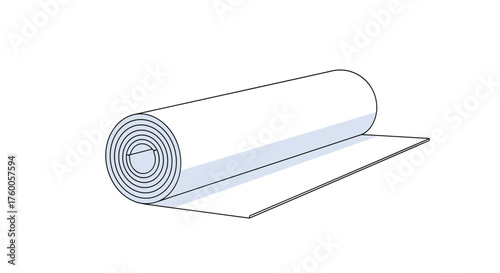 A roll of white paper unrolling to reveal a smooth surface for writing or drawing.