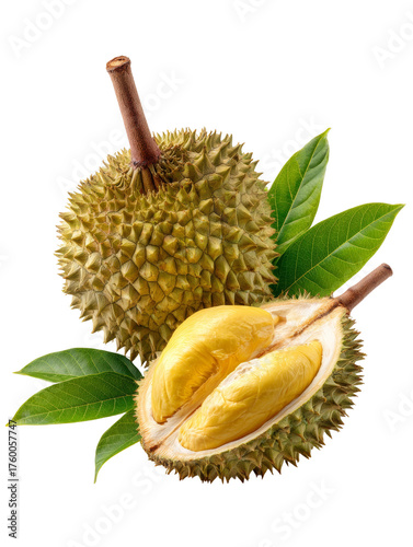 durian on white background