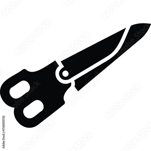 Silhouette of garden shears for trimming hedges and shrubs gardening tool plant cut blade handle sharp