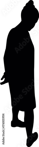 a woman standing body silhouette vector