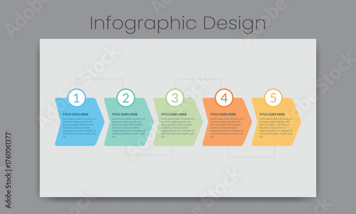 Clean and Modern Infographic Template with 5 Colorful Sections