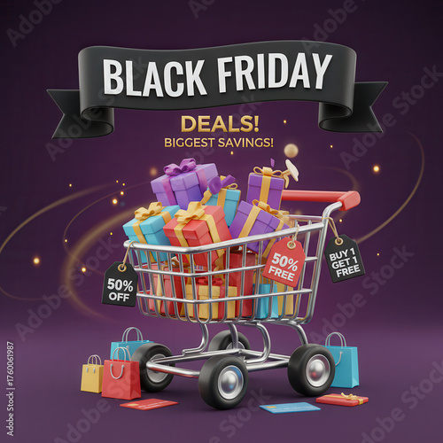 Black Friday Deals concept banner ad 