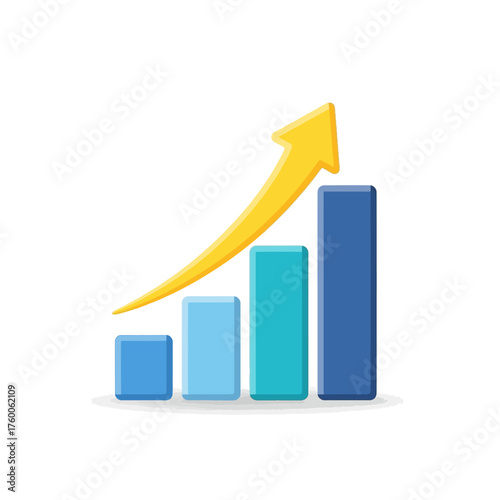 Business growth concept with an increasing column graph and a rising arrow showing positive financial results and data analytics Free Download Business growth concept with an increasing column graph and a rising arrow showing positive financial results and data analytics - GFXLoad