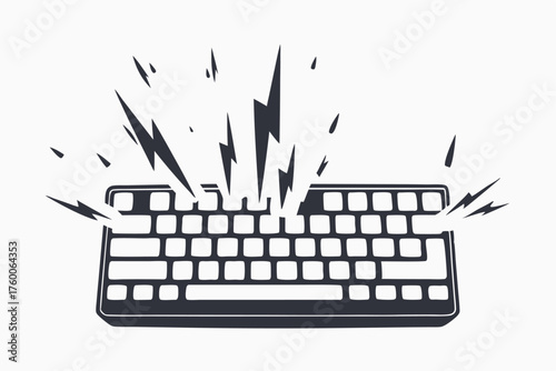 Powerful digital strokes emanate from a stylish, compact mechanical keyboard, perfect for gamers