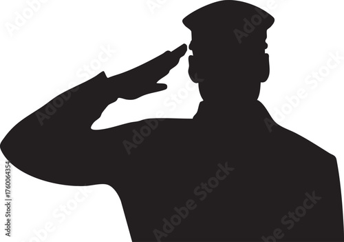 Soldier Salute Silhouette Shape Vector Illustration