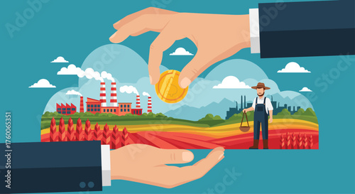 A balanced landscape of industry and agriculture, fostering growth and sustainability for generations to come
