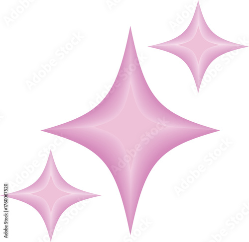 Sparkling star vector illustration pink gradient design element isolated on white background for graphic design and decoration