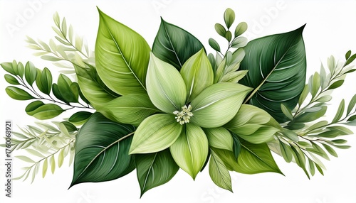 Green Leaves Transparent Background Floral Arrangement Bouquet Clipart