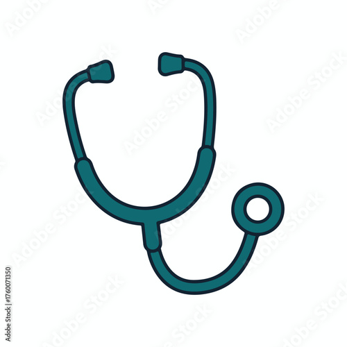 Simple teal stethoscope icon for medical professions