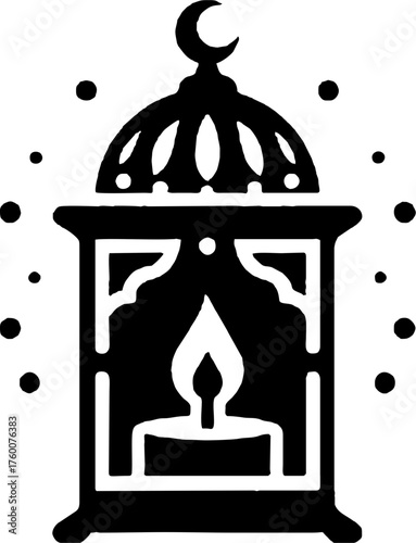 Beautiful Ramadan Light Candle Decoration with Glowing Lantern Ambience