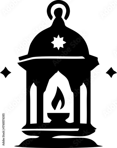 Beautiful Ramadan Light Candle Decoration with Glowing Lantern Ambience