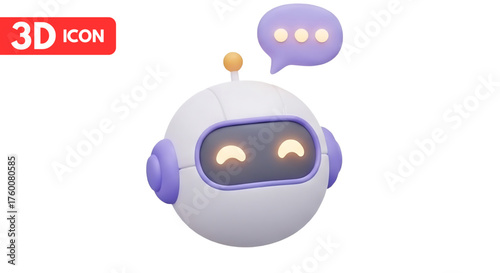 3d robot chatbot icon for ai communication