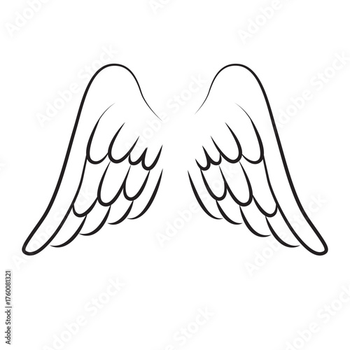 Simple Angel Wings Outline - Vector Illustration
Stylized Feathered Wings - Isolated Design Element
Elegant Hand Drawn Wings - Freedom and Spirituality Concept
Minimalist Bird or Angel Wings - Graphic