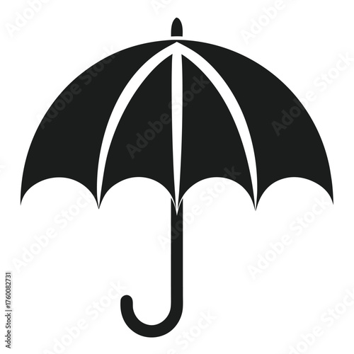 black umbrella isolated on white