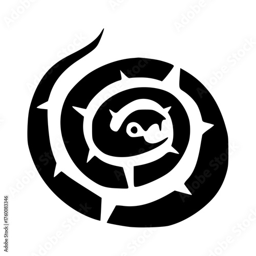 Vector isolated simple black and white Aztec symbols stencil Snake, stencil for paint, scrapbooking stencil, Southwestern art	for designers