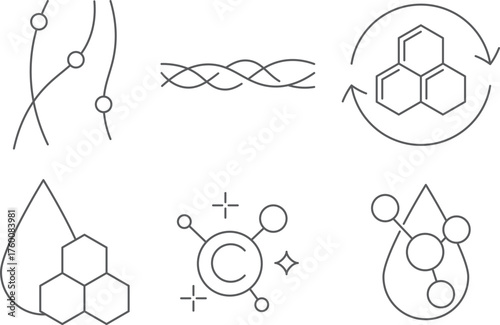 collagen icon set vector illustration isolated.