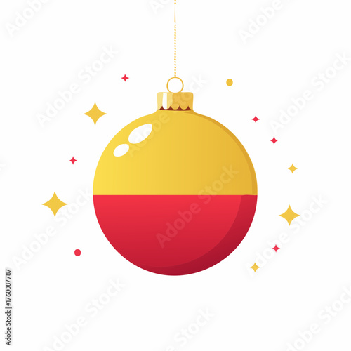 Icône vectorielle festive rouge et or