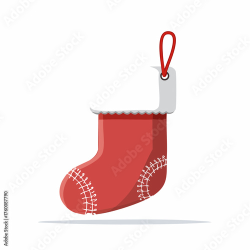 Chaussette de Noël stylisée en design plat minimaliste