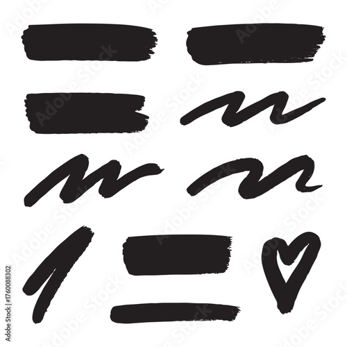 Hand-Painted Brush Stroke Pack — 10 Ink & Paint Marks , PNG · SVG · EPS Textures & Overlays for Logos, Social, Print