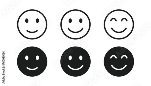 Smile icon set. Smile face icon vector. Happy face, smiley face icons