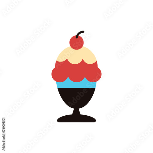 ice cream sundae icon clipart vector on transparent background
