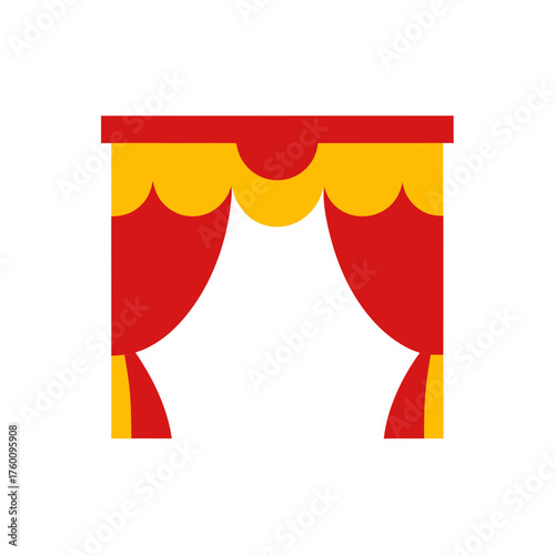stage curtain icon clipart vector on transparent background