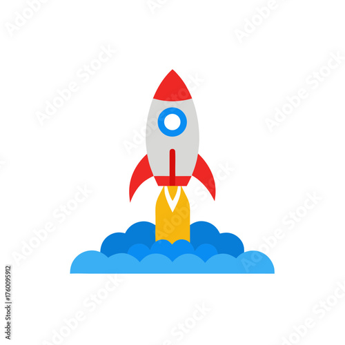 startup launch icon clipart vector on transparent background