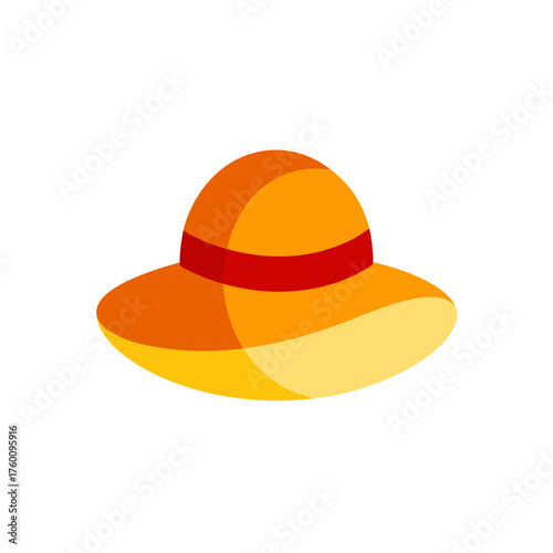 sun hat icon clipart vector on transparent background
