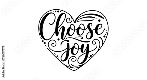 Choose Joy Heart Typography Design.