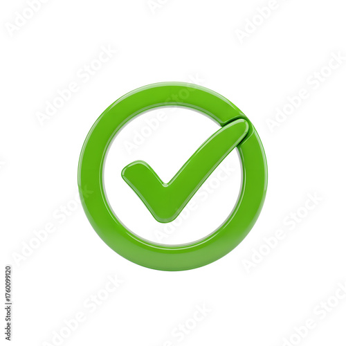 Free Download Green Glossy 3D Checkmark Tick Mark Isolated On Transparent Background - GFXLoad