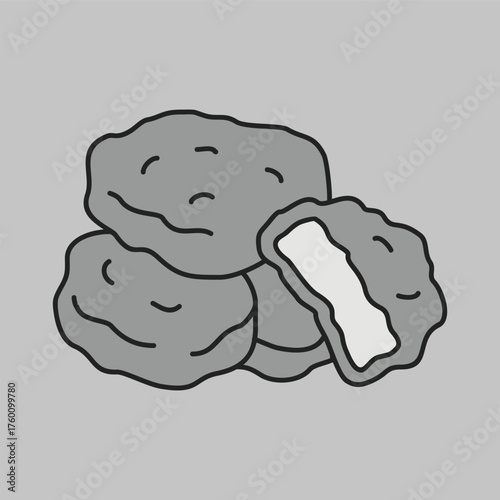 Fried Chicken Nuggets Minimalistic Flat Icon