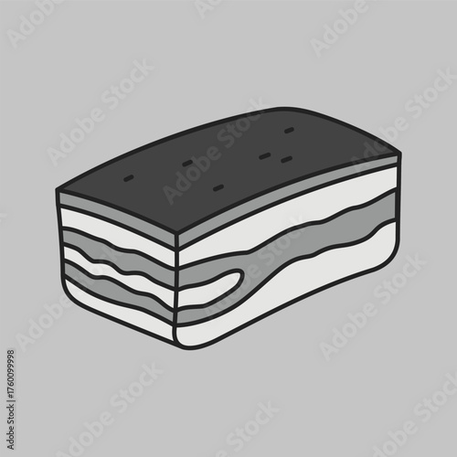 Slice of Pork Lard Minimal Flat Icon