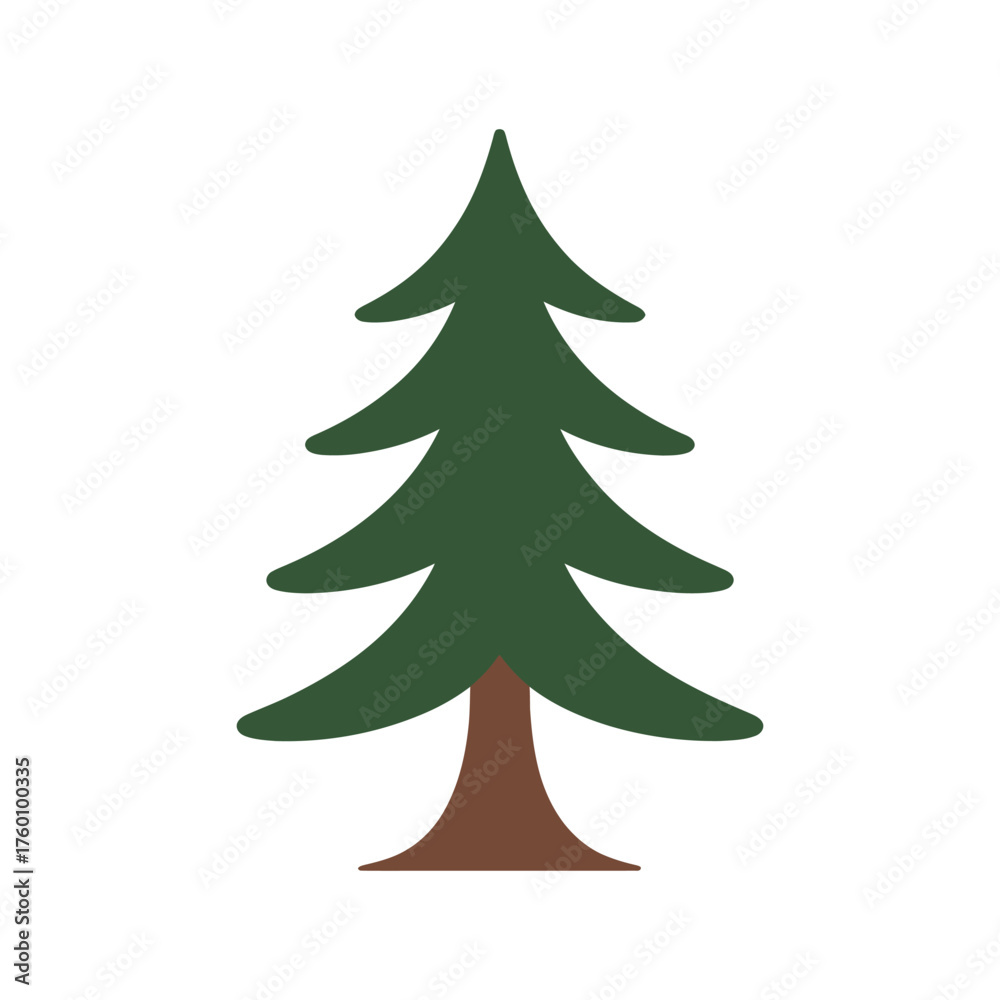 Fototapeta premium Pine tree icon vector on White Background ,Vector Art Illustration on white background.