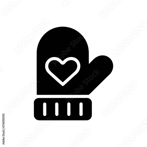 Mitten icon vector on White Background ,Vector Art Illustration on white background.