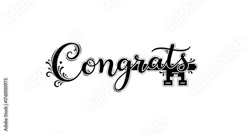 Elegant Congratulations Script Key Design for Celebrations and Achievements.